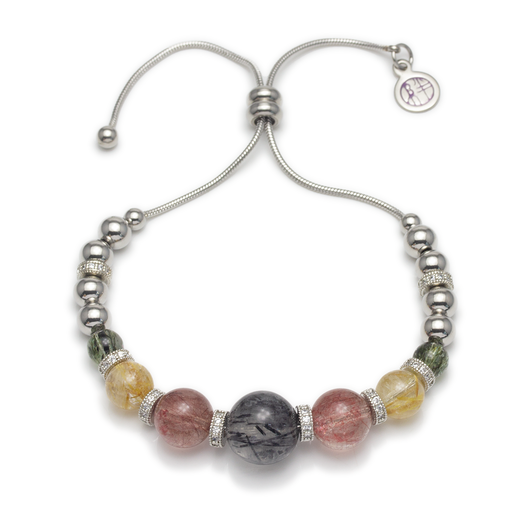 Spackling Planet Rutilated Quartz Bracelet - Earth