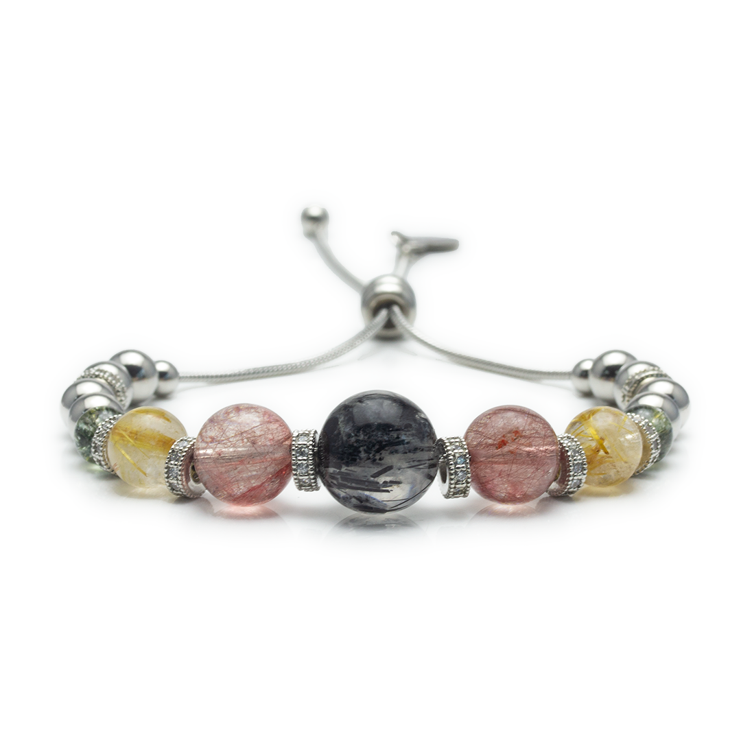 Spackling Planet Rutilated Quartz Bracelet - Earth