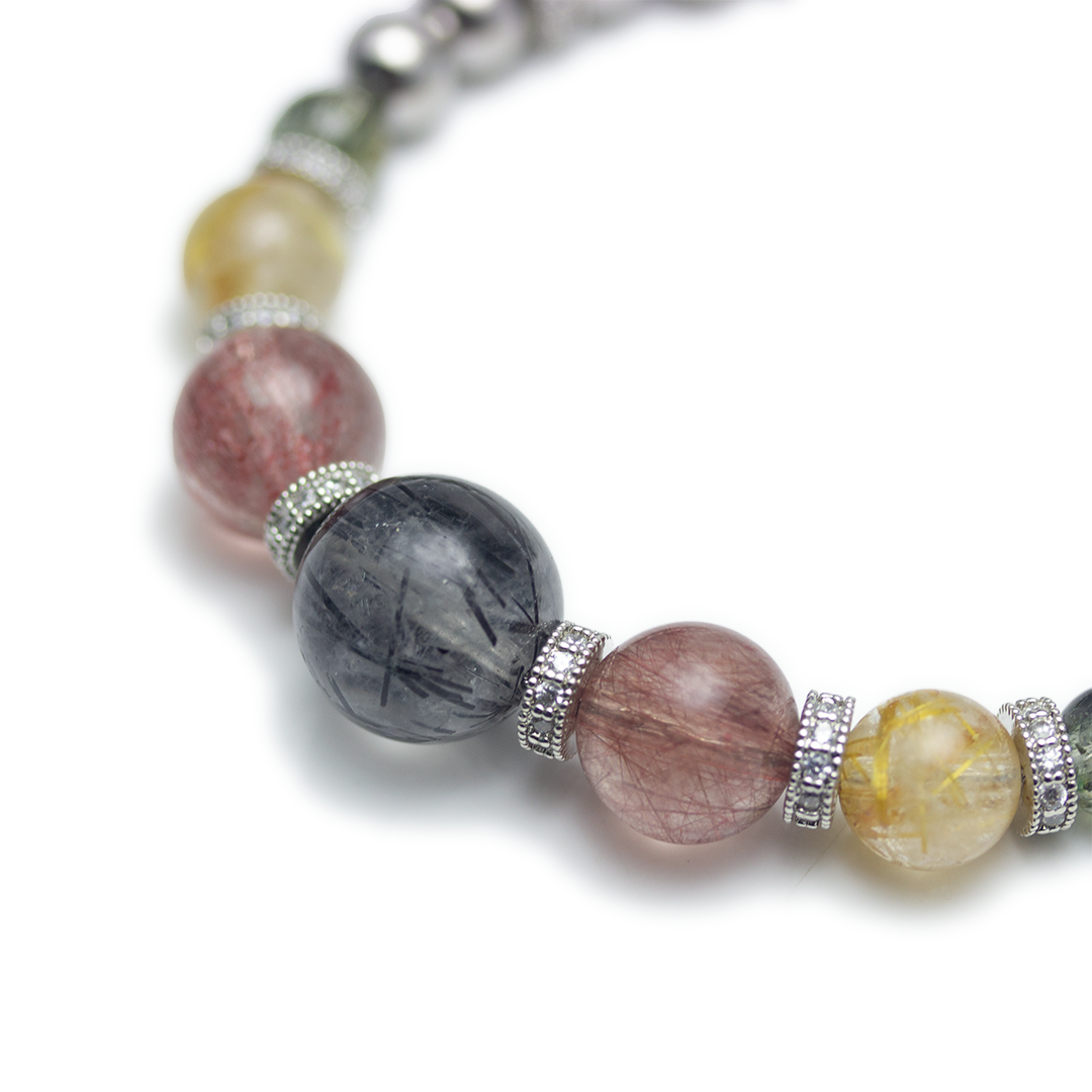 Spackling Planet Rutilated Quartz Bracelet - Earth