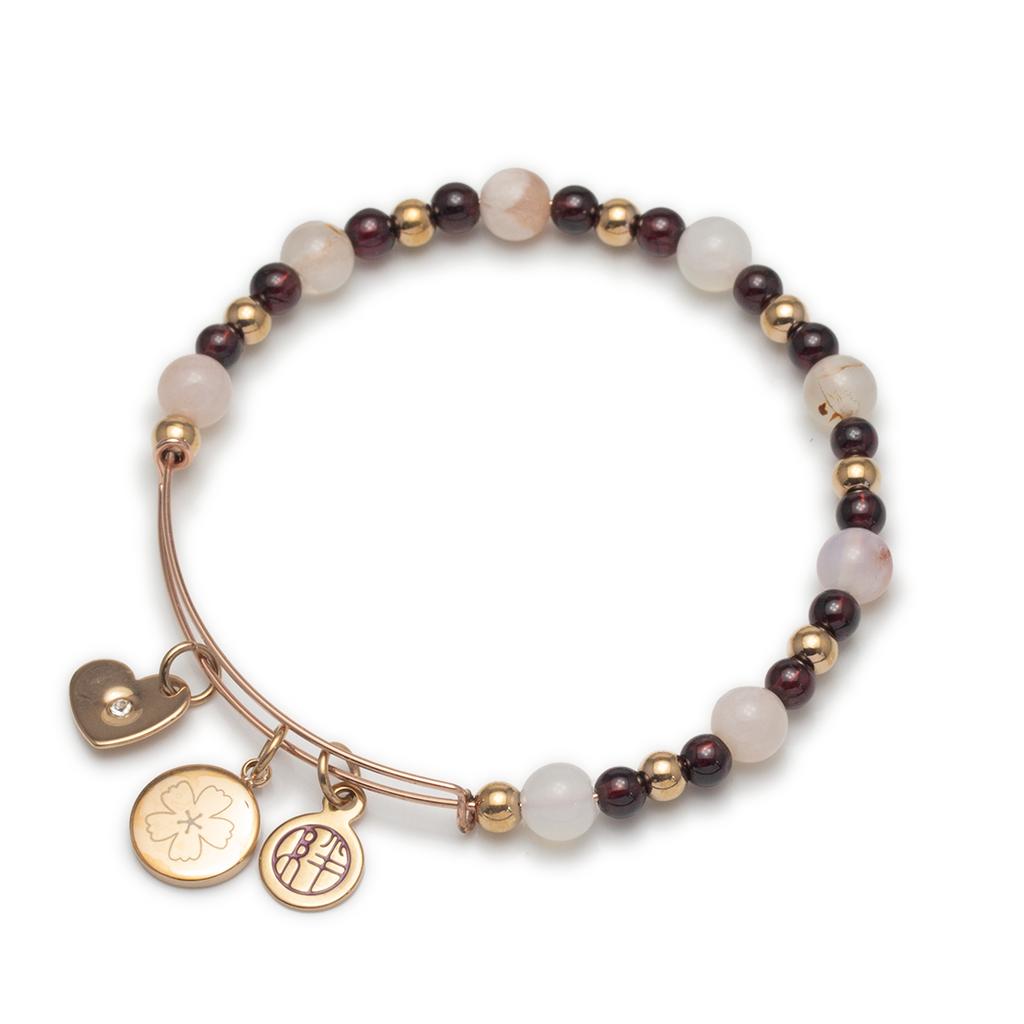 Secret Garden Crystal Bangle - Sakura
