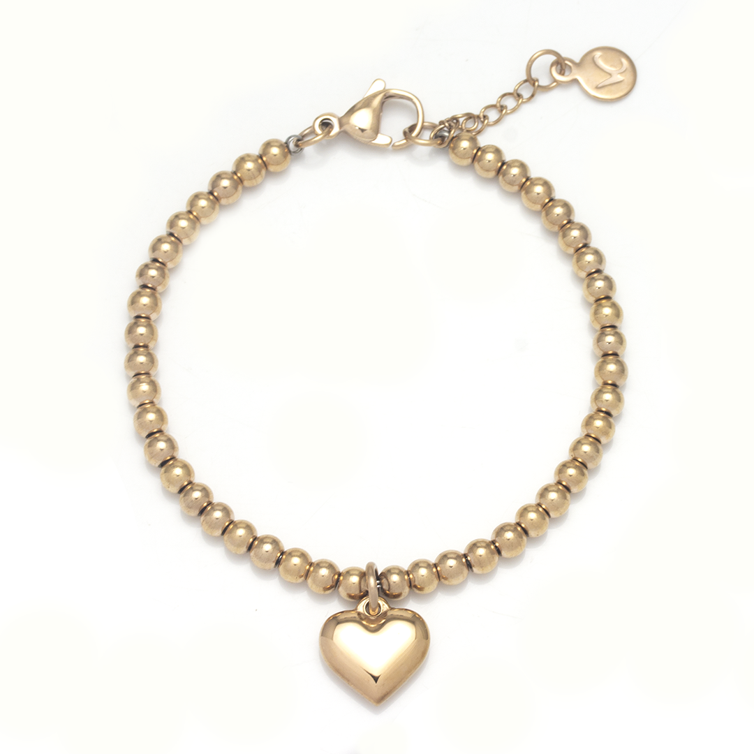 Hearted You 心形牌刻字手鏈 - 銀