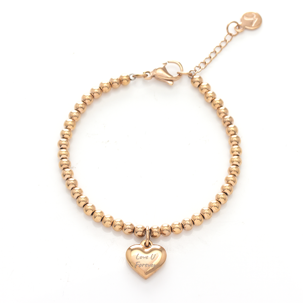 Love Imprinted message bracelet - Love U Forever