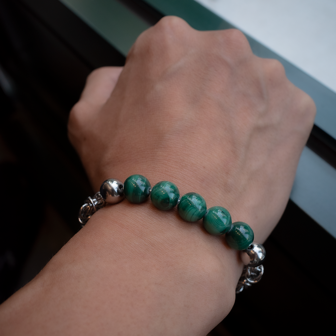 Changeless Engraving Malachite Bracelet