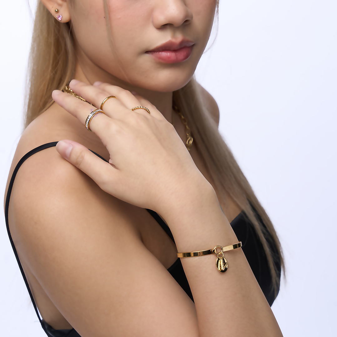 Je t'adore Customize Engraving Bangle - Gold