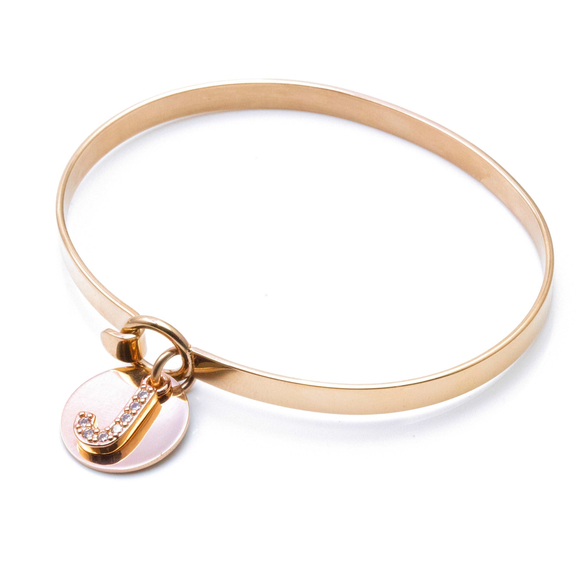 Je t'adore Customize Engraving Bangle - Rose Gold